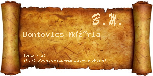 Bontovics Mária névjegykártya